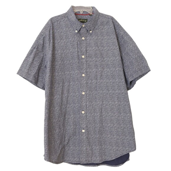 Orvis Short Sleeve Button Shirt Size XL Cotton Mini Floral Print Blue B81 - Picture 1 of 5